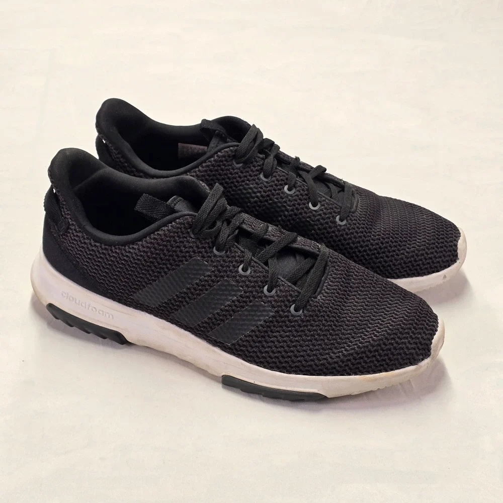 Adidas Cloudfoam Racer TR Men Black Mesh Casual Lifestyle Sneakers Shoes Size 12 - Picture 2 of 9